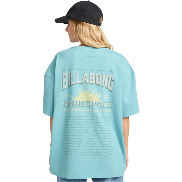 2025 Billabong Womens Reach For Sunshine T-Shirt EBJZT00478 - Misty Blue